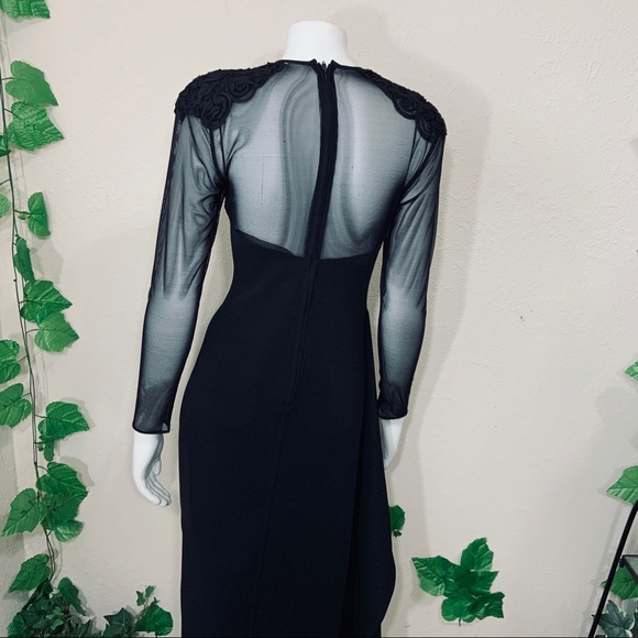 SOLD Betsy & Adam Vintage 90’s Sheer Dress - Picture 10 of 12